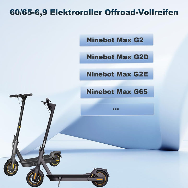 60/65-6,9 Ersatzräder Vollgummireifen 10 Zoll Solide Reifen für Ninebot Max G2 G2D G2E G65 F3 F3 Pro