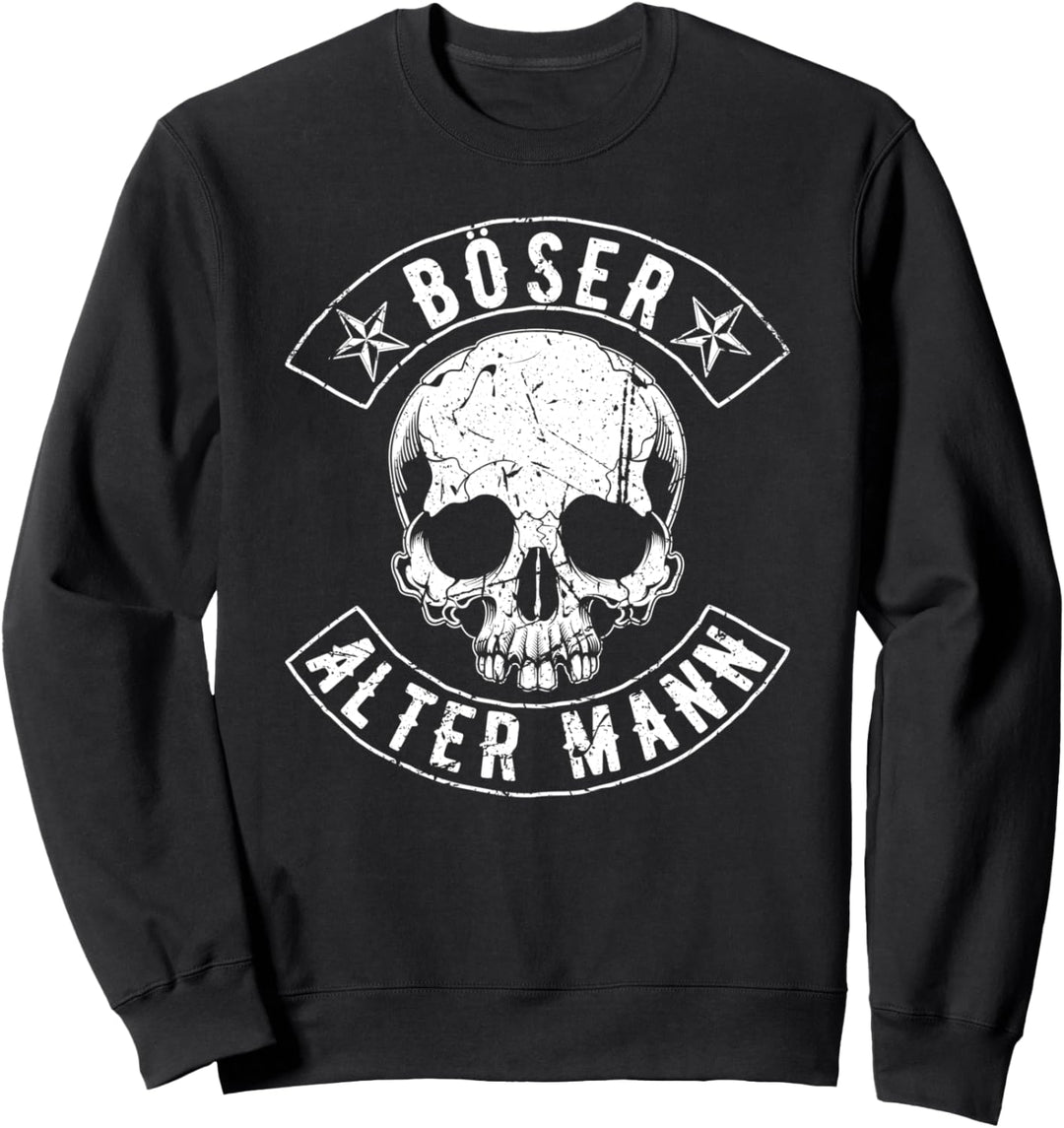 Totenkopf Biker Männer Vintage Skull Böser Alter Mann Sweatshirt
