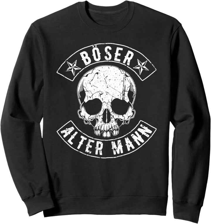 Totenkopf Biker Männer Vintage Skull Böser Alter Mann Sweatshirt