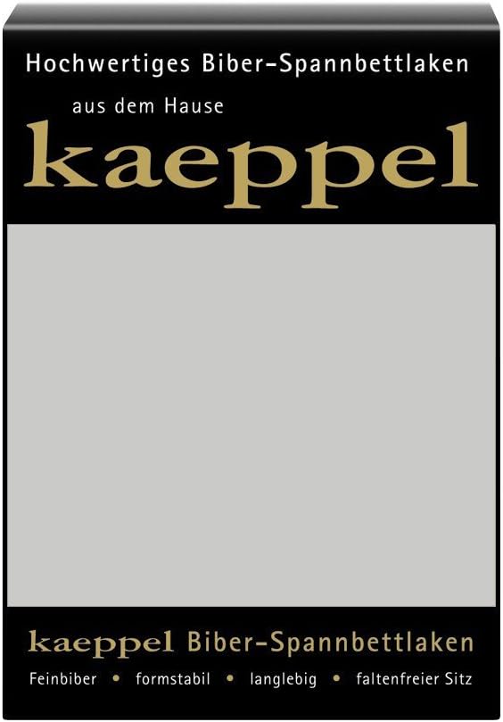Kaeppel Biber Bettlaken Betttuch 140-160 x 200 cm Spannbettlaken 14 Farben Uni, Farbe:Silber 140 cm