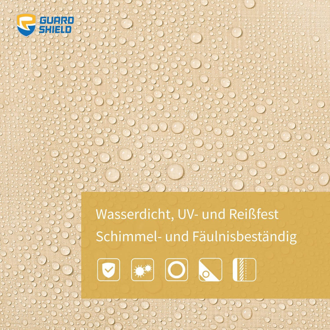 GUARD SHIELD Abdeckplane mit Ösen Wasserdicht 4m x 6m Beige/Khaki Plane Gewebeplane 160g/㎡ Schutzpla
