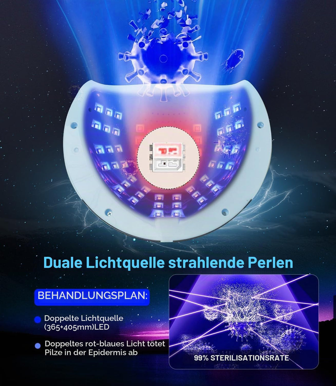 2025 Upgrade Nagelpil Lasergerä【Verwendung für Mehrere Fingernägel und Zehennägel - 3/5/7/10min】Nage