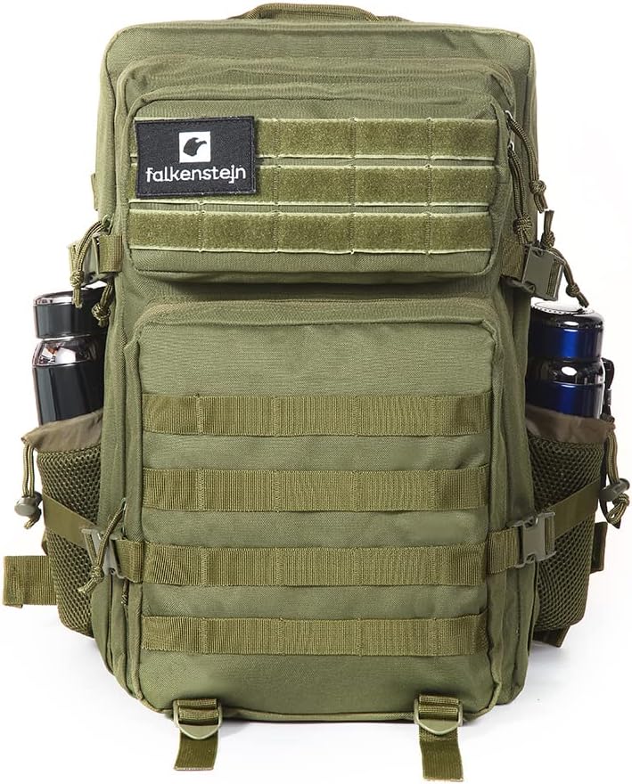 FALKENSTEJN Rucksack für Freizeit Outdooraktivitäten Schule Arbeit Multifunktionsrucksack Army 45l 4