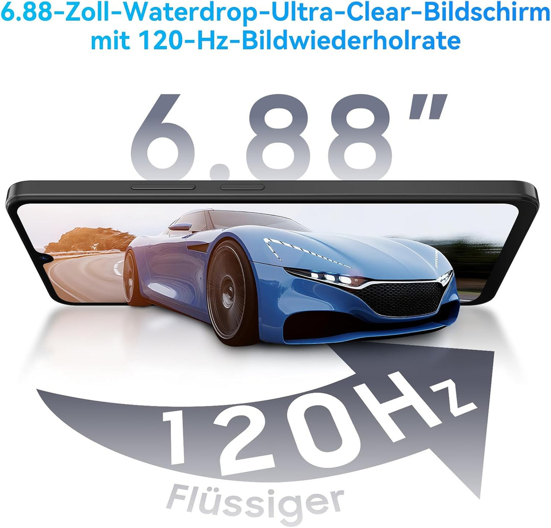 OSCAL Tiger 8 24GB+128GB/2TB TF Smartphone 5G Ohne Vertrag, 6,88 Zoll 120Hz Augenschutz-Display, And