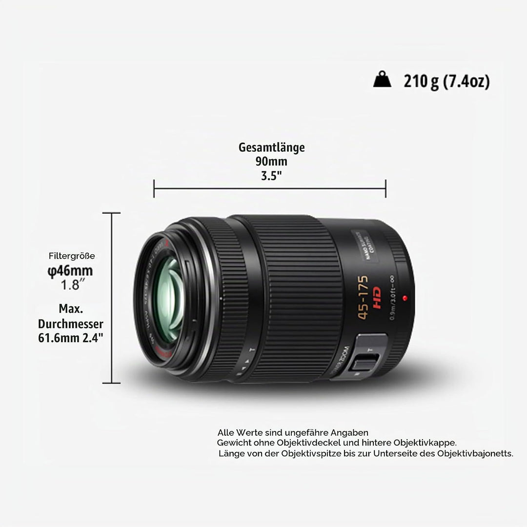 Panasonic H-PS45175E LUMIX G X Vario Tele Powerzoom 45-175 mm F4.0-5.6 ASPH Objektiv (90-350 mm KB,