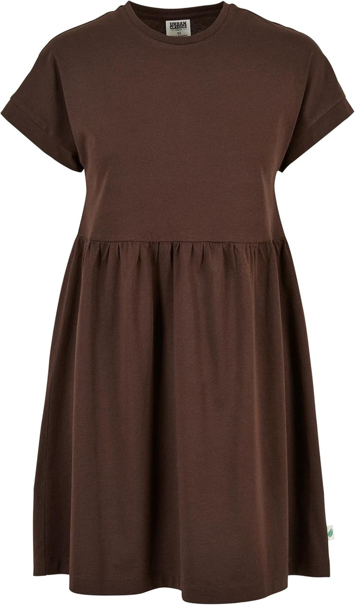 Urban Classics Damen Kleid Ladies Organic Empire Valance Tee Dress, Volantkleid für Frauen, Loose Fi