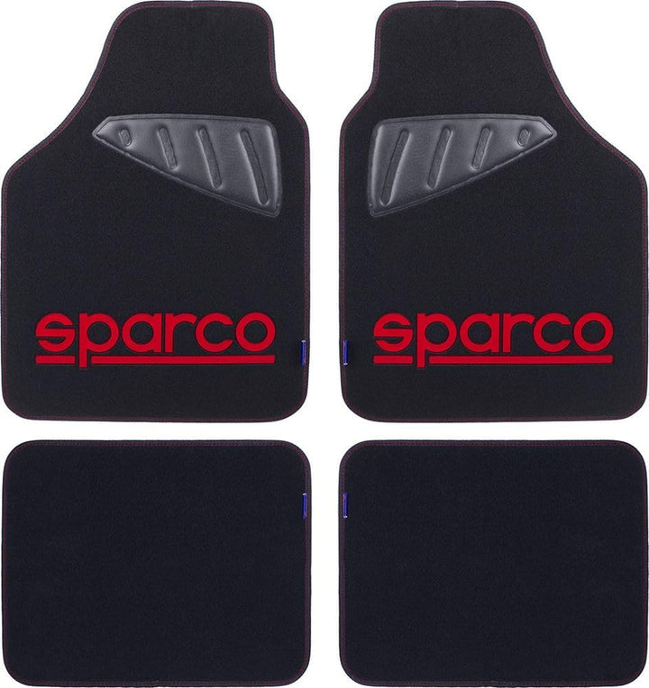Sparco Universal FuÃŸmatten Set Auto Teppich Schwarz/Rot Polyester