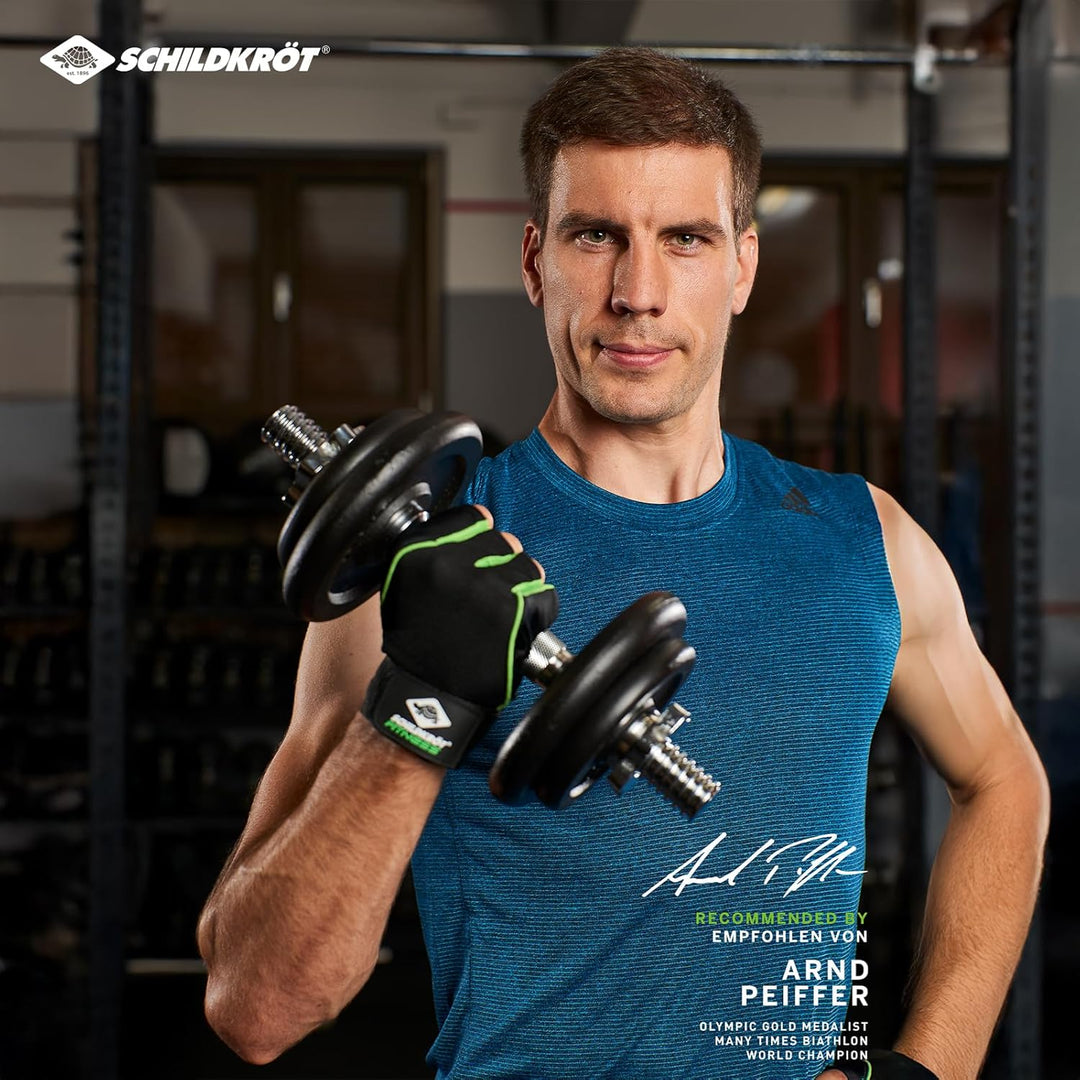 Schildkröt® Fitness-Handschuhe Pro, Schwarz-Grün, 960154 L-XL, L-XL