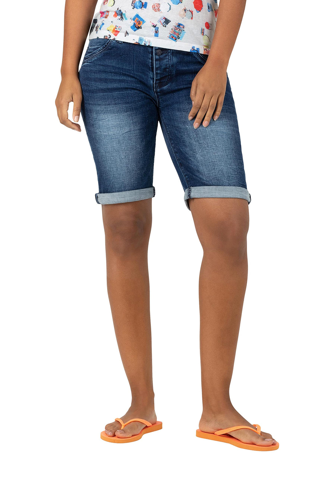 Timezone Damen Slim Nalitz Shorts 27 Lush Blue Wash, 27 Lush Blue Wash