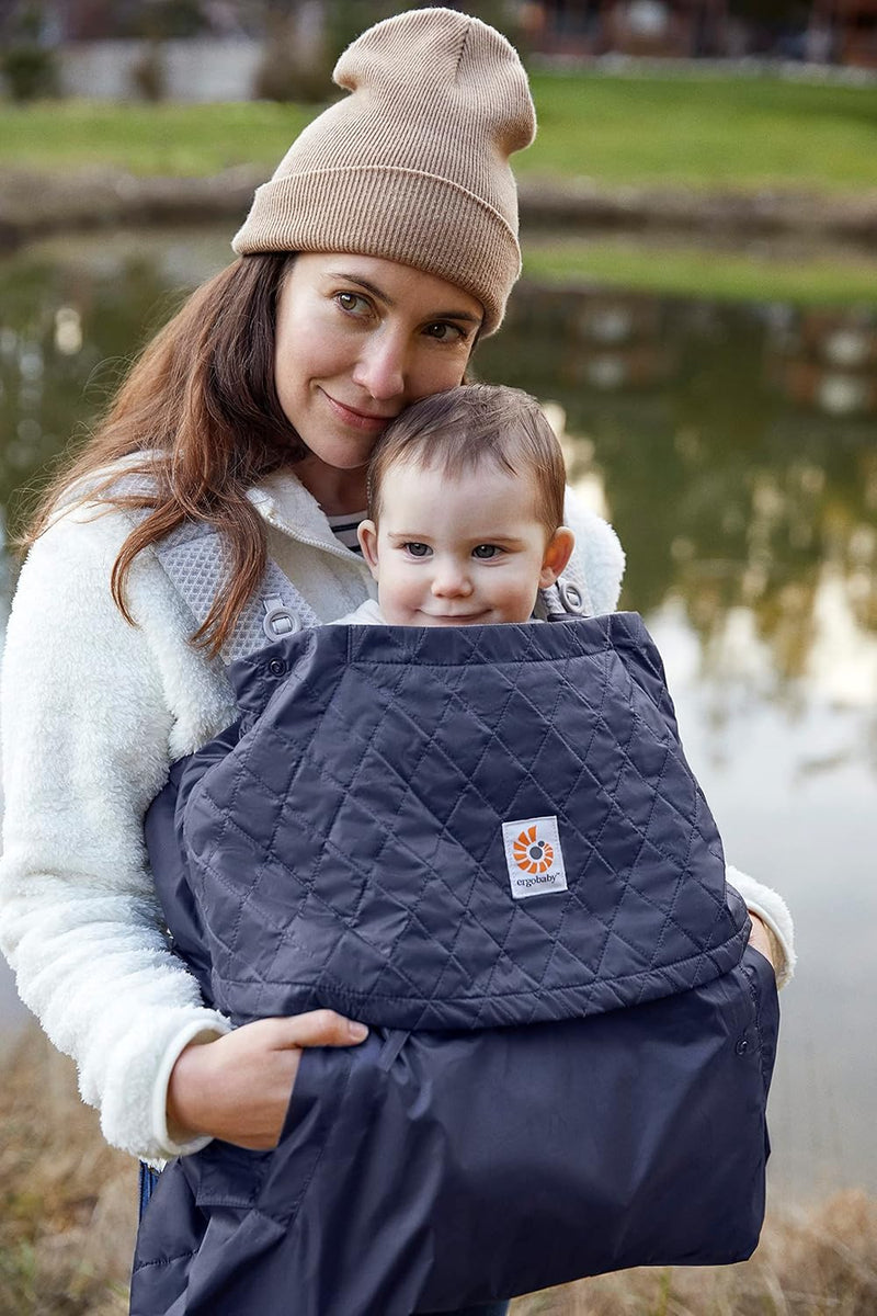 ERGObaby Wintercover, Regenschutz und Kälteschutz mit Fleece-Innenfutter für alle Babytragen, Allwet