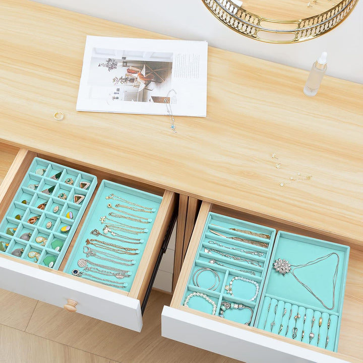 ProCase Schmucktablett Organizer mit 4 Schmuckschalen, Stapelbar Schmuck Schublade Organizer, Schmuc