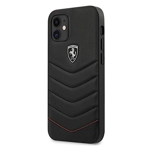 Ferrari Off Track Quilted Hard Cover Hülle für Apple iPhone 12 Mini (5.4) - Schwarz