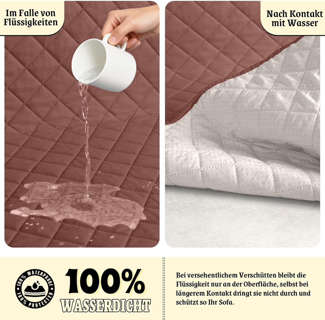 TAOCOCO Sofa Überzug, Sofabezug Wasserdicht Mit Gummiband，Wohnzimmer Anti-Rutsch Gepolsterter Sofasc