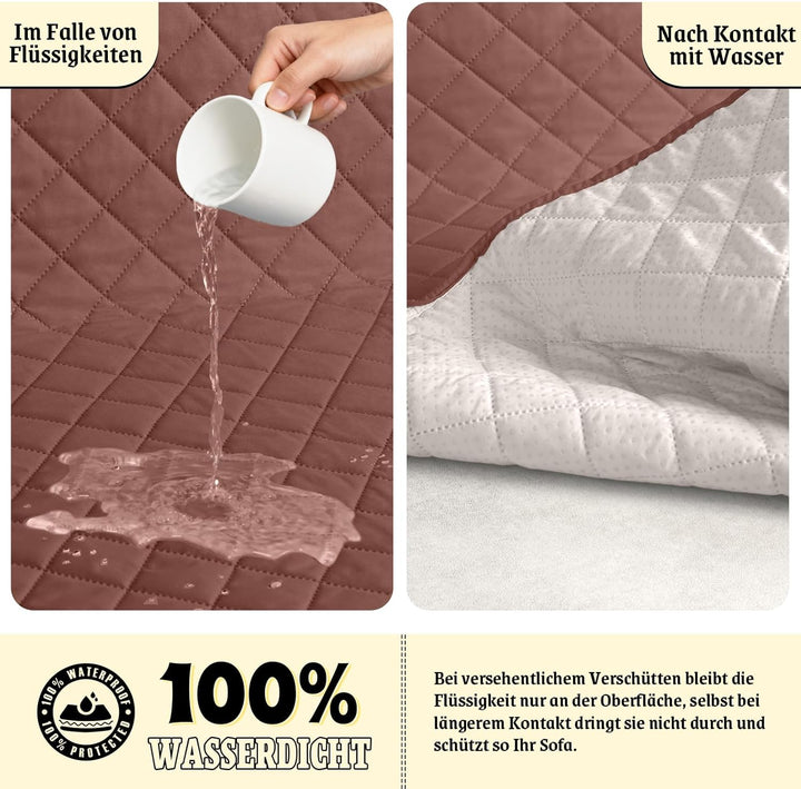 TAOCOCO Sofa Überzug, Sofabezug Wasserdicht Mit Gummiband，Wohnzimmer Anti-Rutsch Gepolsterter Sofasc