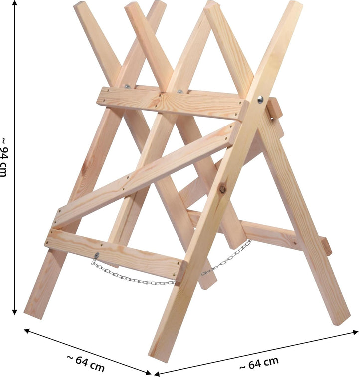 dobar® green label 56080FSCe Sägebock klappbar | Sägehilfe Massivholz | Sägegestell für Kaminholz |