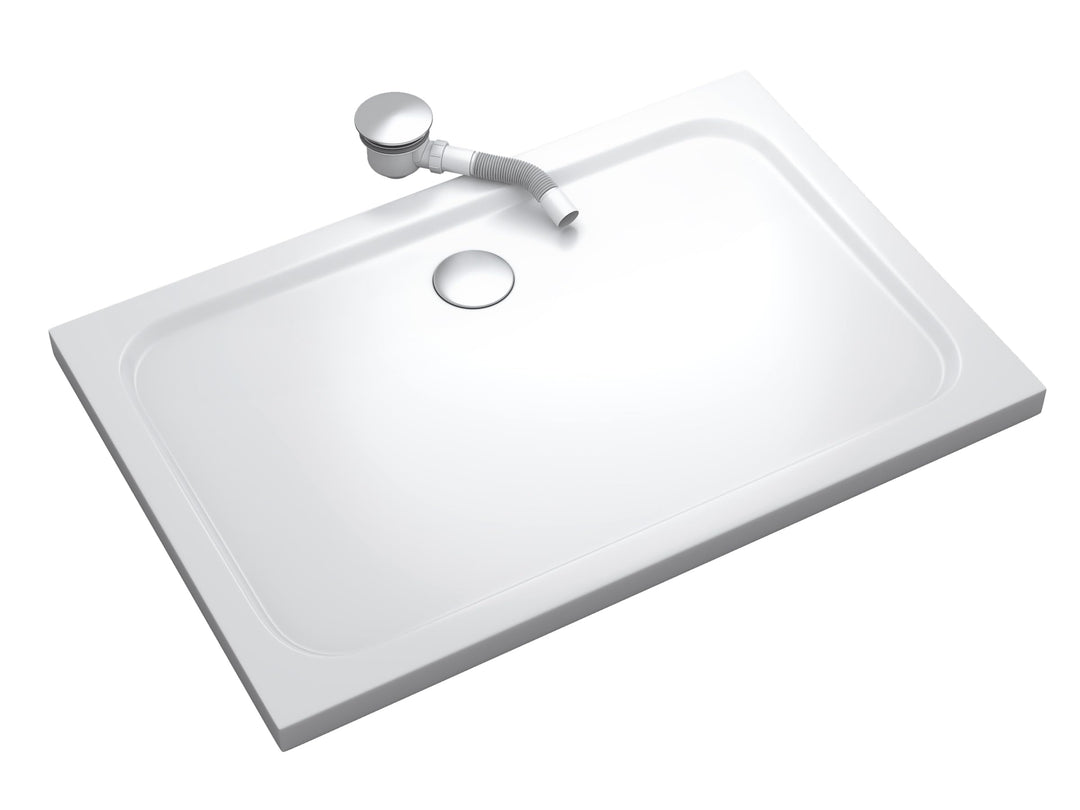 Shimmer Duschwanne 70x130 cm, extra flache Duschtasse aus Sanitäracryl, rutschhemmende Oberfläche, r