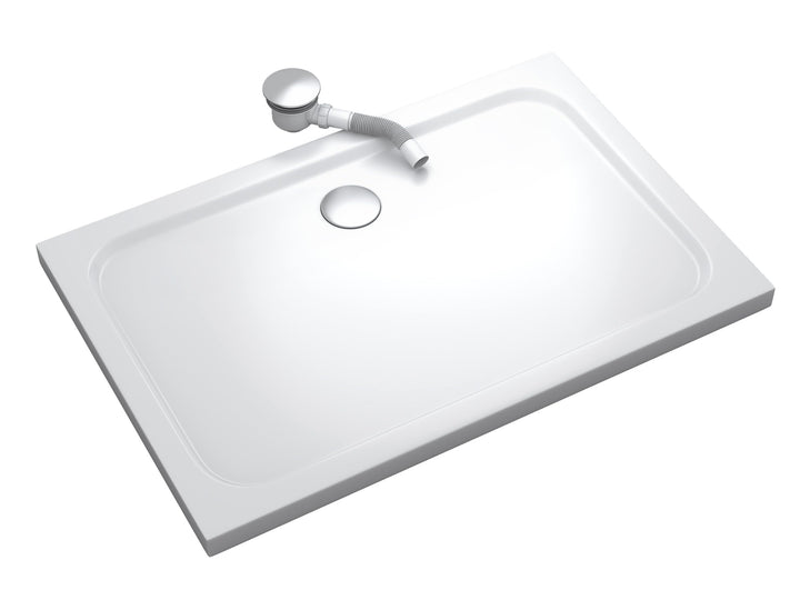 Shimmer Duschwanne 70x130 cm, extra flache Duschtasse aus Sanitäracryl, rutschhemmende Oberfläche, r