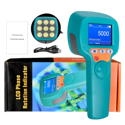 LED Stroboskop Drehzahlmesser, Berührungslose Strobe Tachometer 60~999999RPM,1500LUX, 0,001% hohe Ge