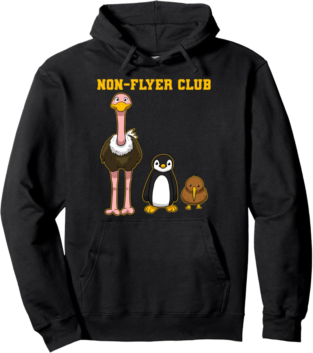 Non-Flyer Club Kiwi Pinguin Vogel Strauss Pullover Hoodie