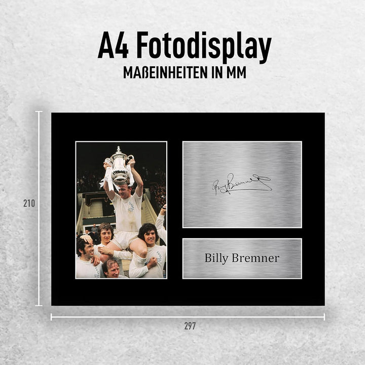 HWC Trading A4 Billy Bremner Leeds United Gifts Autogramm-Bild für Fussballfans und Fans (ungerahmt)