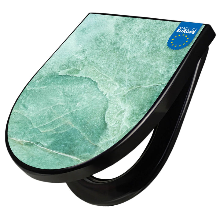 banjado WC Sitz mit Absenkautomatik D Form - Toilettendeckel mit Absenkautomatik D Form - Klodeckel