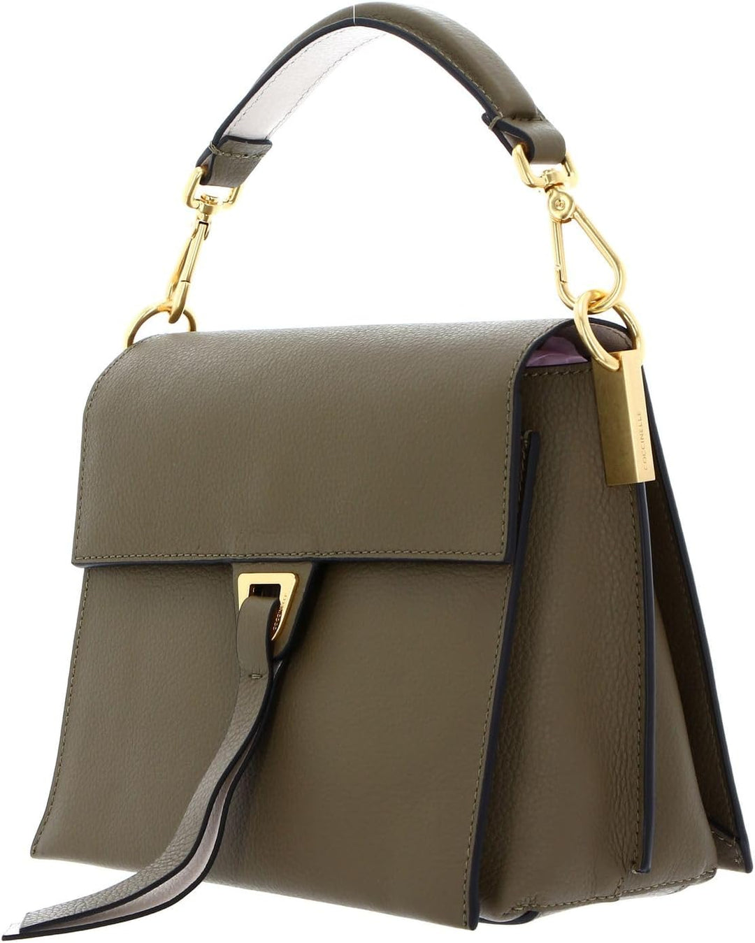 Coccinelle Louise Small Crossbody Moss Green/Lambskin White
