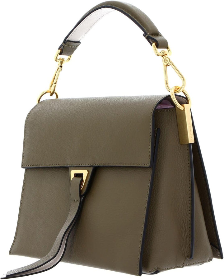 Coccinelle Louise Small Crossbody Moss Green/Lambskin White
