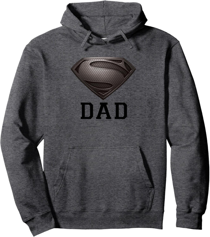 Superman Man of Steel Dad of Steel Gray Superpapa Pullover Hoodie