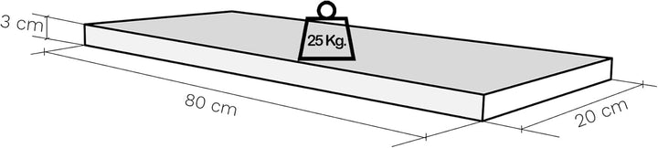 Henor Wandregal FSC® Holzwandregal 80 x 20 x 3 cm. Laden Sie 25 kg. Graphit 80 Graphit 20 Cm, 80 Gra