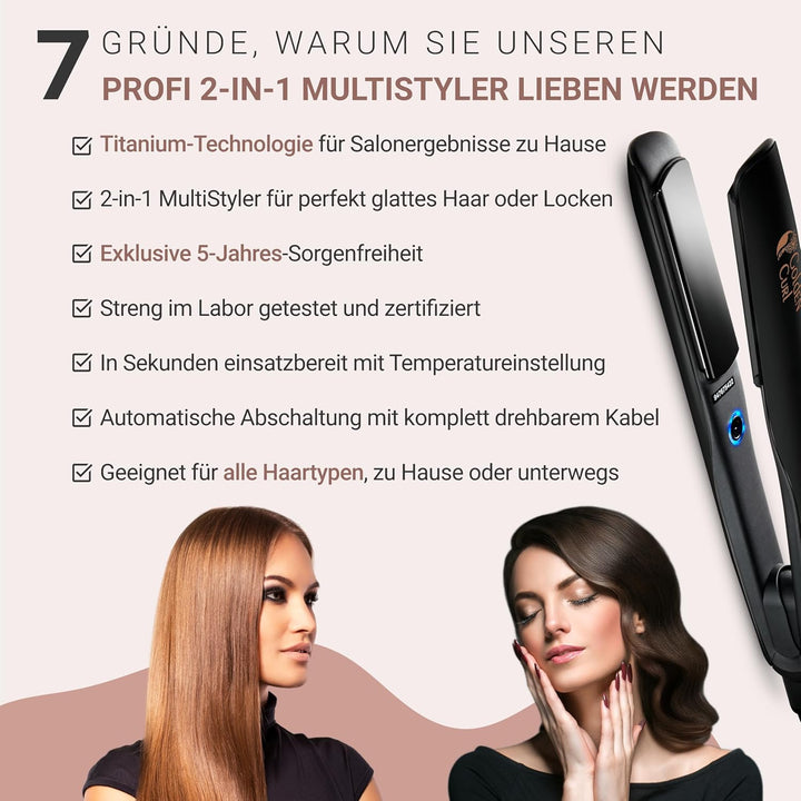 Glätteisen Locken und Glätten Haarglätter - 5 Jahre Sorgenfreiheit - Haar Styling Hair Straightener