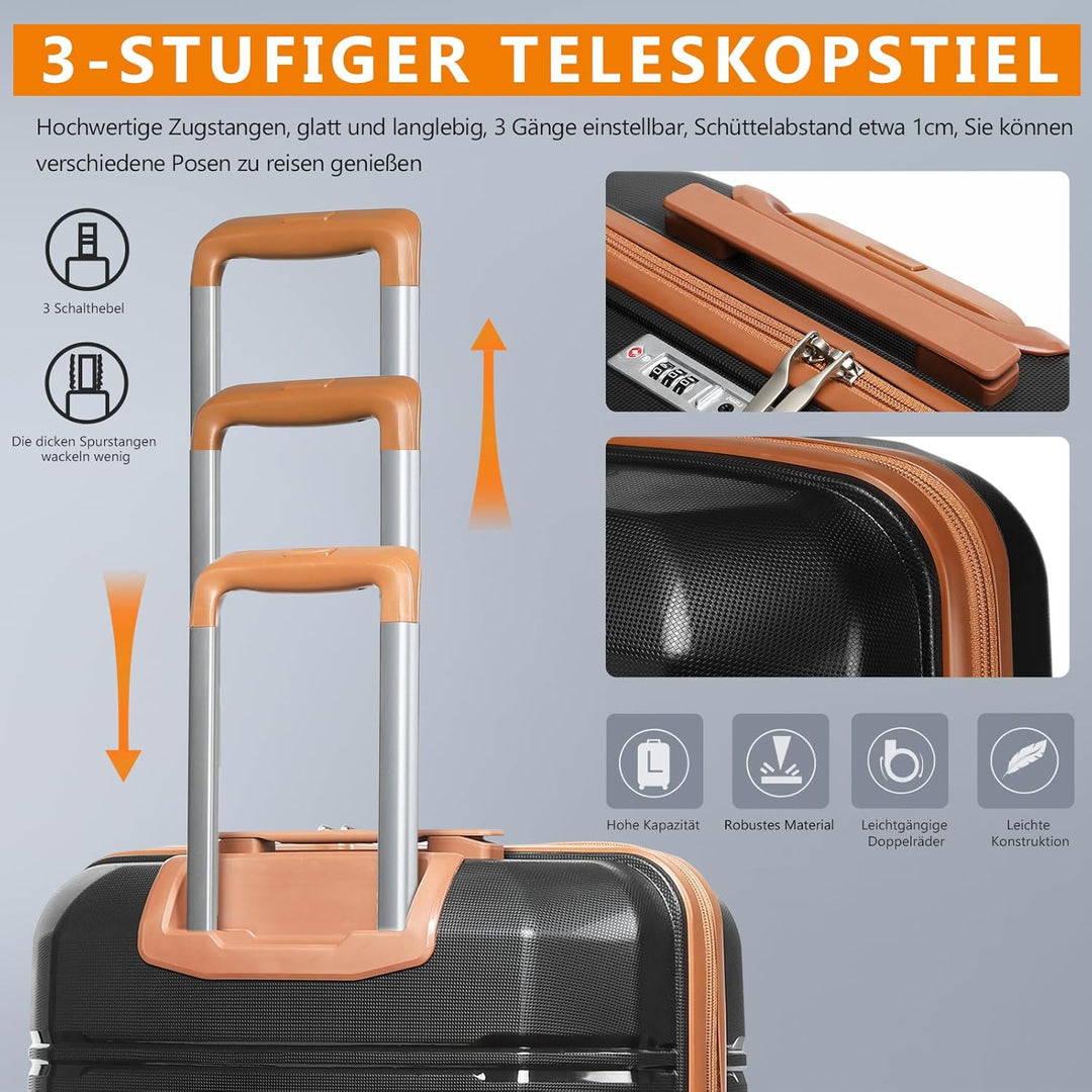 Joyway Kofferset 5tlg Hartschale mit 4 Rollen und TSA-Schloss Der Gepäcksets Enthält 1 Kosmetikkoffe