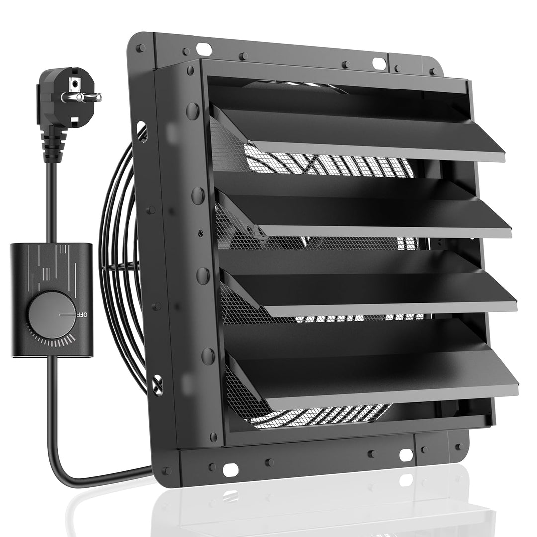 HG Power 400mm Abluftventilator mit Drehzahlregler Industrie Wandventilator 1864m³/h Wandlüfter Rege