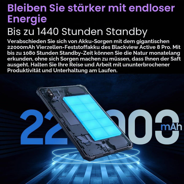 Blackview Active 8 Pro Outdoor Tablet, 22000mAh Akku, 10.36&
