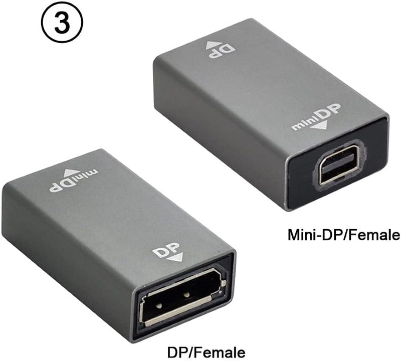 ChenYang Mini DisplayPort auf DisplayPort 1.2 Konverter Ultra-HD UHD Erweiterungsadapter für Video P