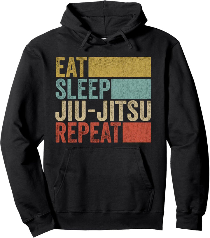 Eat Sleep Jiu-Jitsu Repeat Jiu-Jitsu Pullover Hoodie