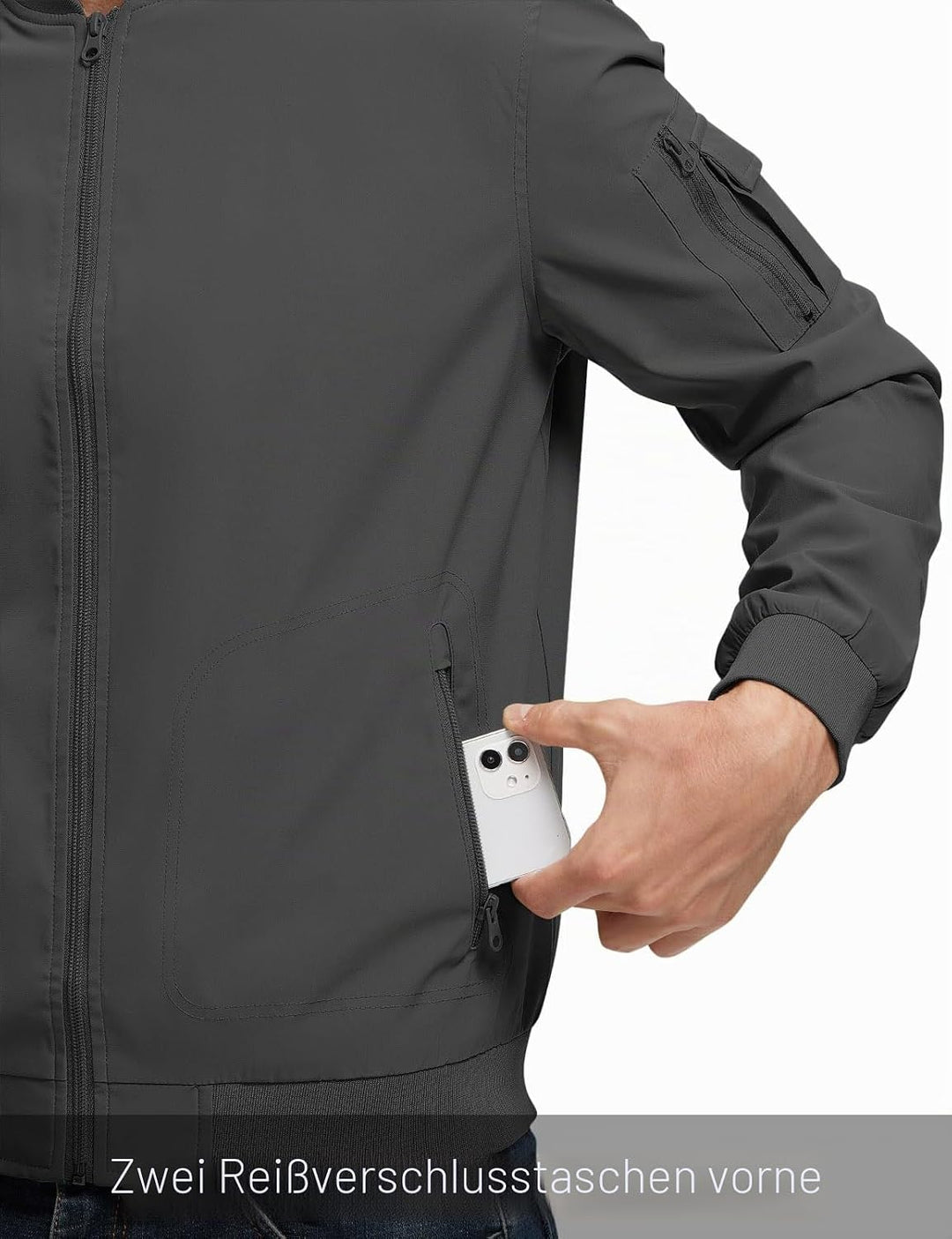 donhobo Herren Jacken Leichte Windbreaker Übergangsjacke Bomberjacke Frühling Herbst Fliegerjacke St