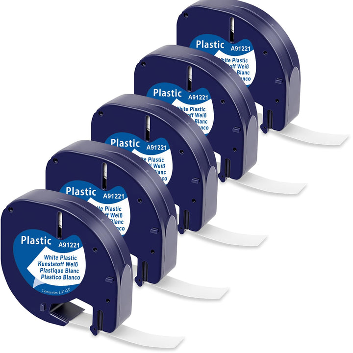 MarkField kompatible für Dymo Letratag Etikettenband 12mm x 4m, Kompatibel mit Dymo Etikettenband Ku