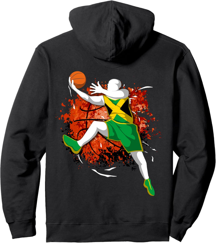 Jamaika Basketball - Jamaikanische Nationalflagge Sport Art Pullover Hoodie