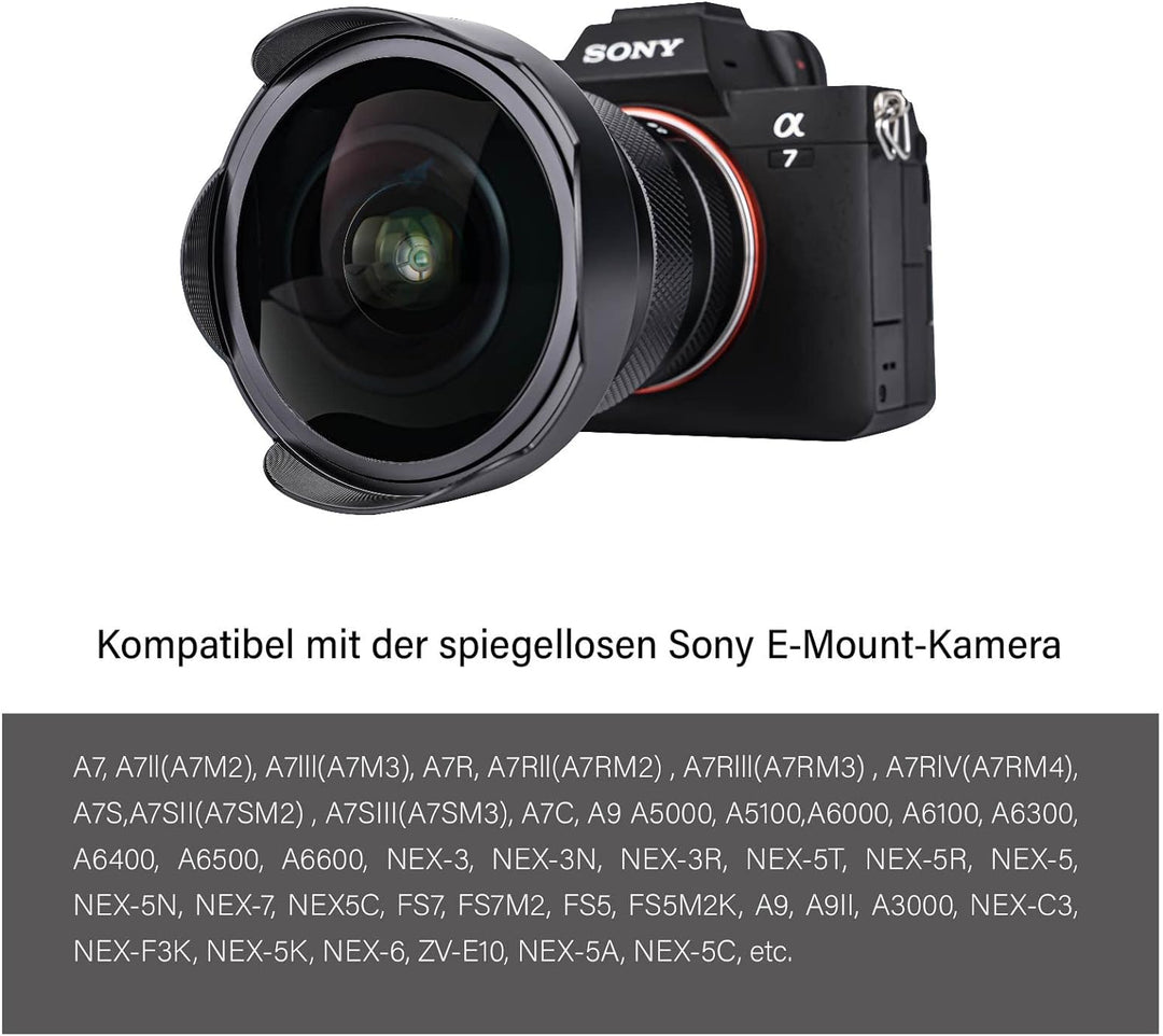 AstrHori 12 mm F2.8 Vollformat Manuelles Fisheye-Objektiv 185 ° Ultra-Weitwinkelobjektiv für Leica/P
