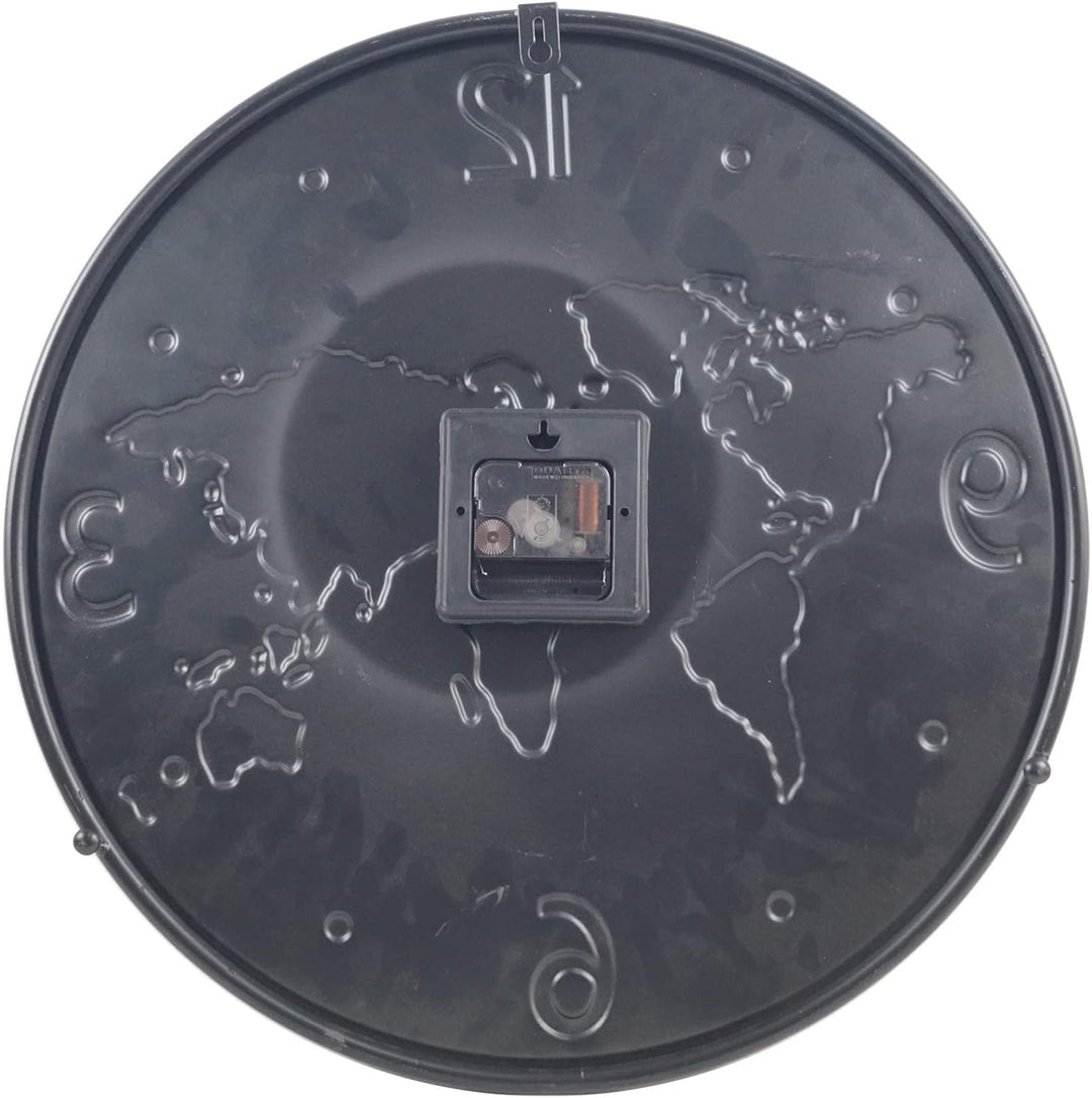 Rebecca Mobili Wanduhr, Metall Wanduhr, Welt Design, Dunkel Grau Kupfer Braun, Rund, Wohnzimmer Küch