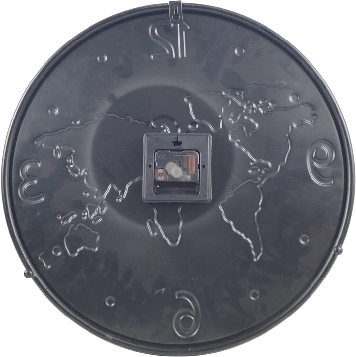 Rebecca Mobili Wanduhr, Metall Wanduhr, Welt Design, Dunkel Grau Kupfer Braun, Rund, Wohnzimmer Küch