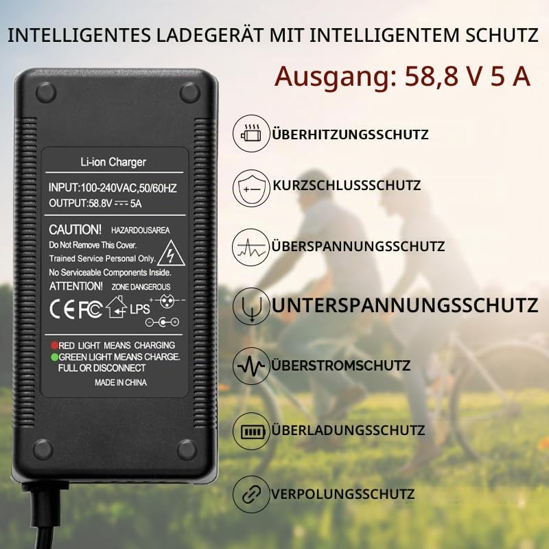 Yasco 52V Lithium Battery Charger Mehrere Stecker Für Elektrofahrrad Roller E-Bike Boot Motorrad Akk