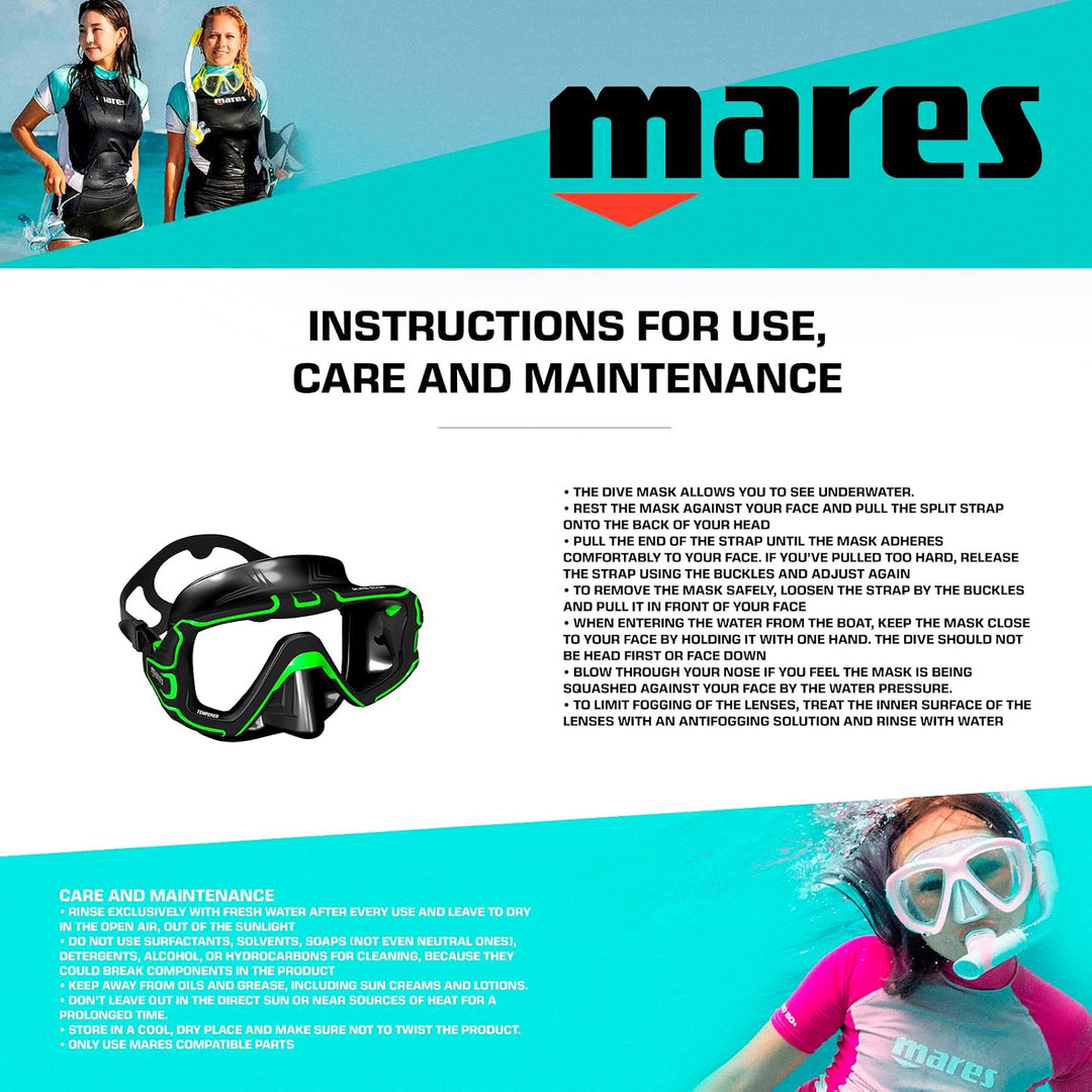 Mares Pure Edge Tauch- und Schnorchelmaske schwarz / grün, Einheitsgrösse schwarz / grün