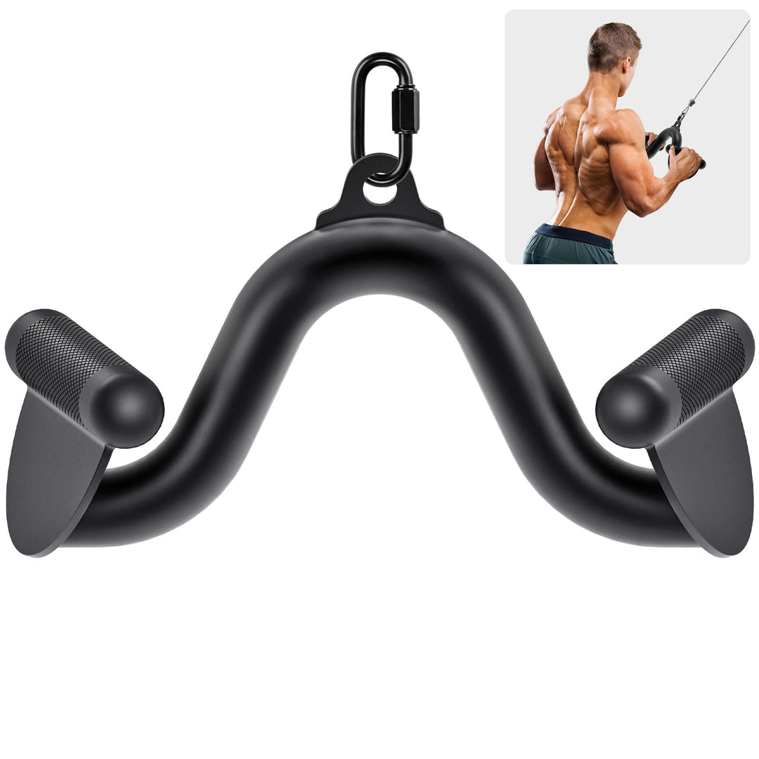 Kipika LAT Pull Down Bars Cable Machine Attachment, Rowing T-bar V-bar Set, Back Strength Training H