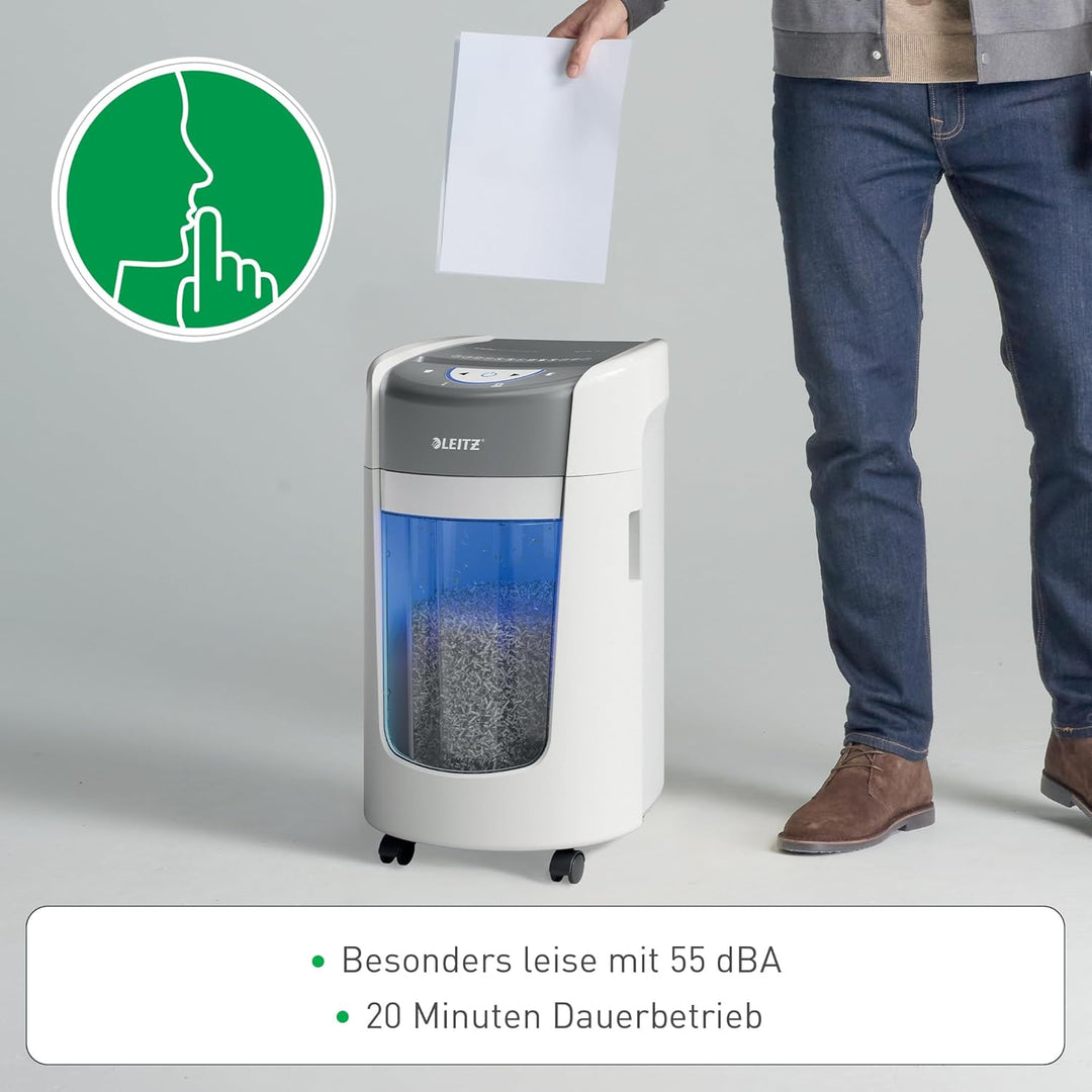 Leitz IQ Optimax Home Office 225 P5 Aktenvernichter, Mikroschnitt, Bis 6 Blatt 80 g/m², 45 Prozent m