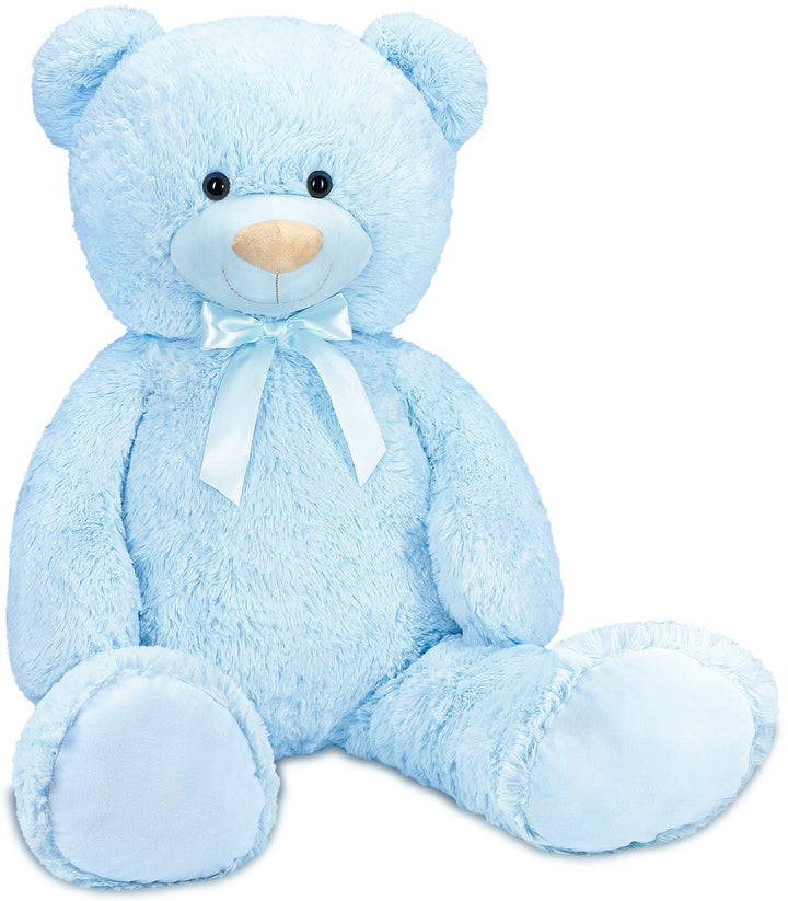 BRUBAKER XXL Teddybär 100 cm - Hellblau - Stofftier Plüschtier Kuscheltier Blau, Hellblau