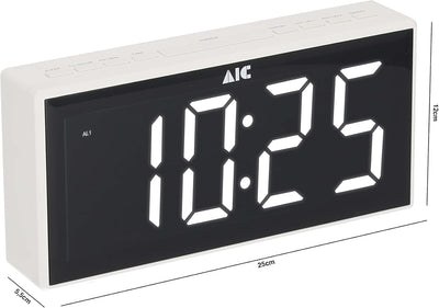 AIC Küchenradio Digital mit grossem Display, Küchenuhr, FM-Radio, Wecker, Digital Dual Alarm Clock,