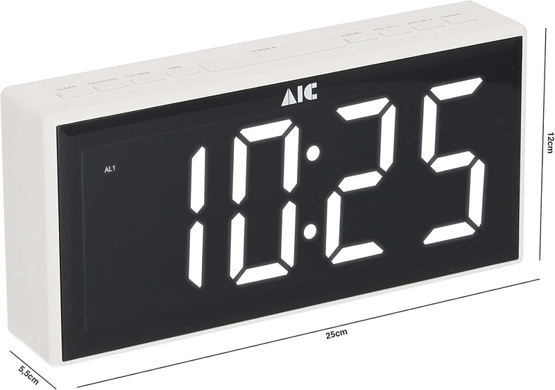 AIC Küchenradio Digital mit grossem Display, Küchenuhr, FM-Radio, Wecker, Digital Dual Alarm Clock,