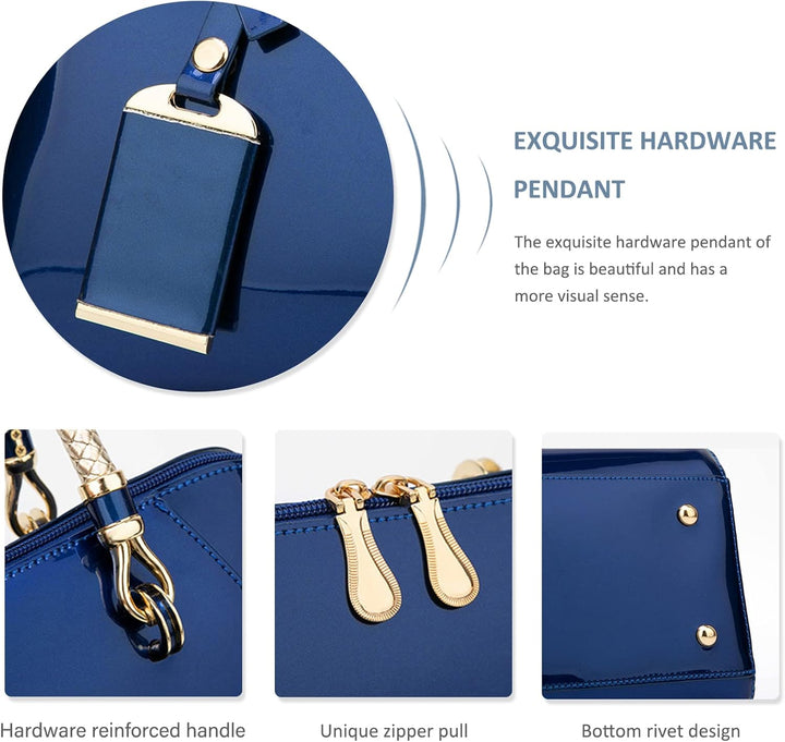NICOLE & DORIS Mode Handtaschen Damen Lackleder Handtasche Elegant Schultertasche Frauen Umhängetasc