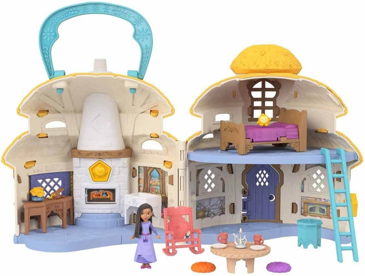 Mattel Disneys Wish Cottage Spielset mit Asha von Rosas Minipuppe, Sternenfigur und über 15 Zubehört
